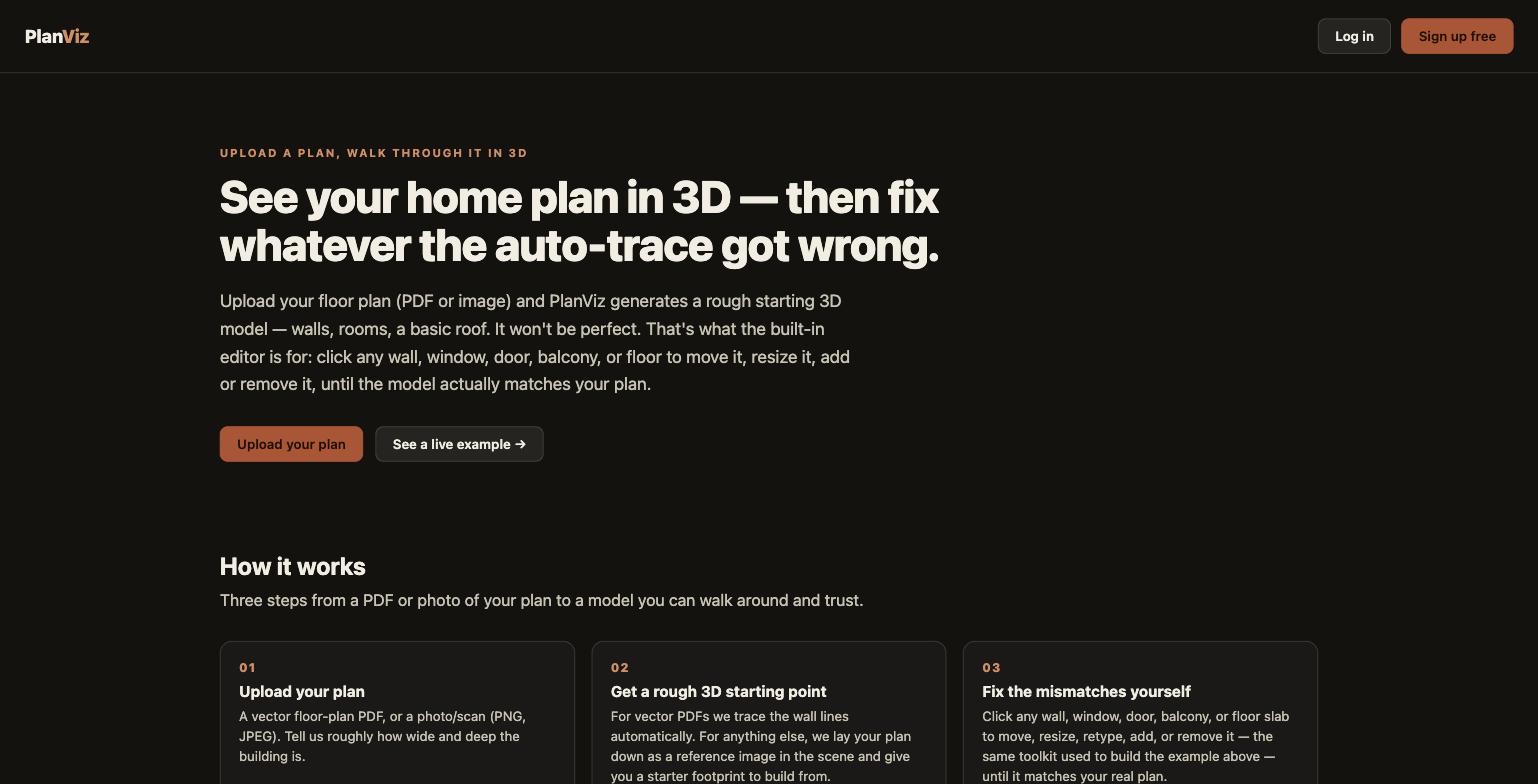 PlanViz — Floor Plan to Editable 3D Model screenshot 3