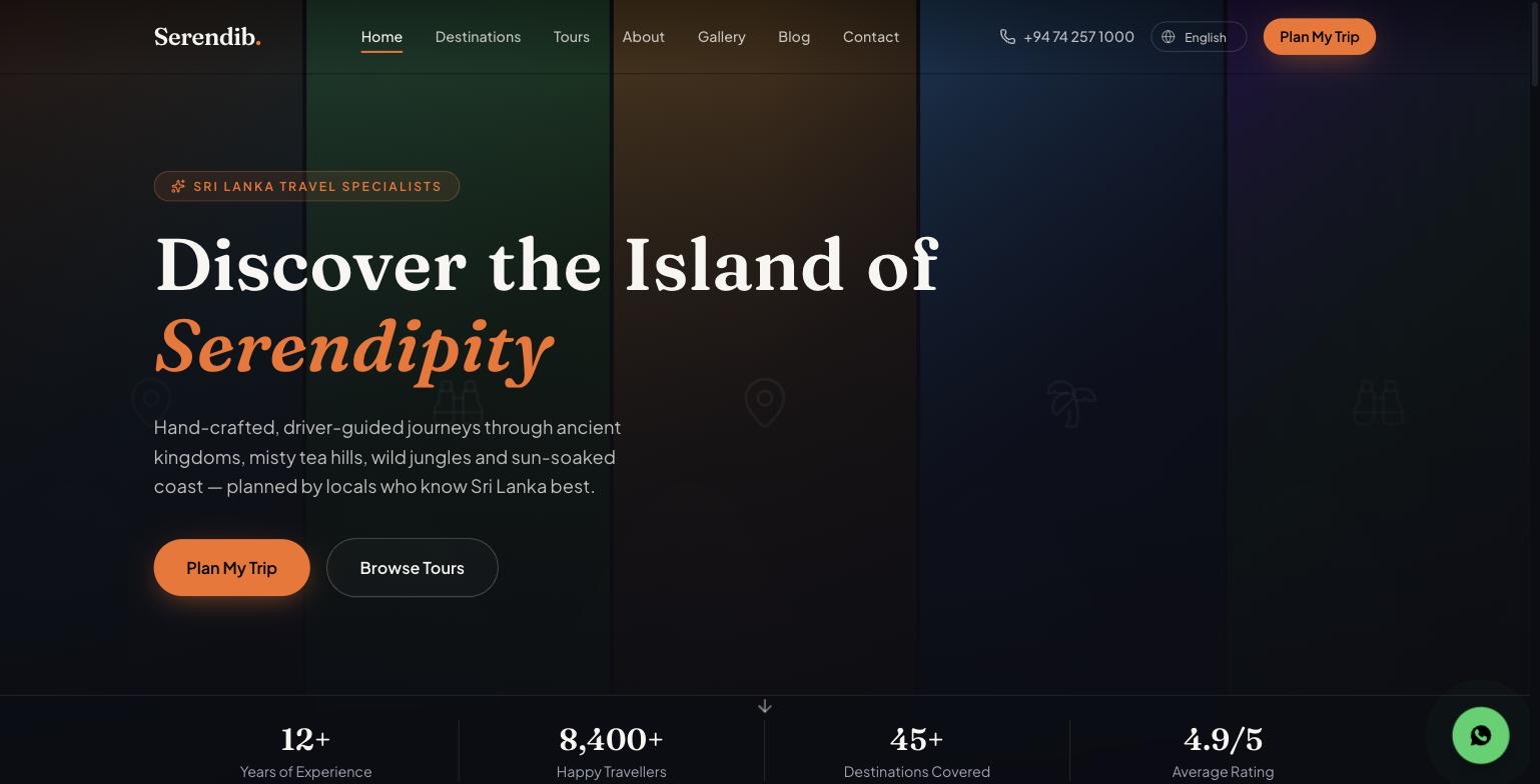 Serendib Journeys — Tour Operator Website Template