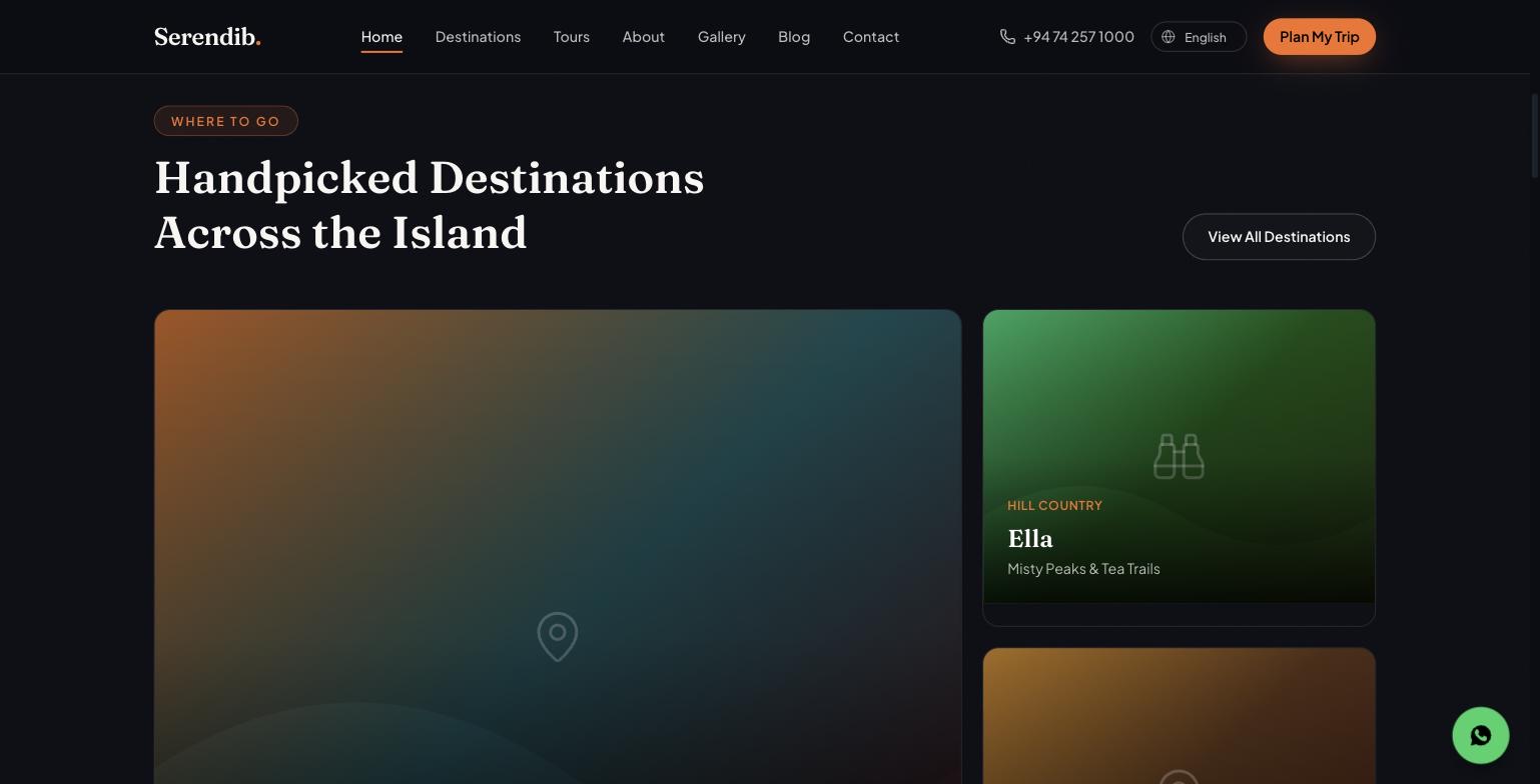 Serendib Journeys — Tour Operator Website Template screenshot 2
