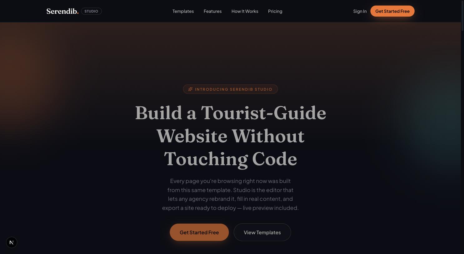 Serendib Studio — No-Code Tourist Site Builder